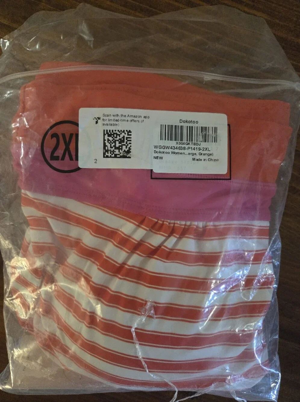 Orange And Pink Striped Bikini